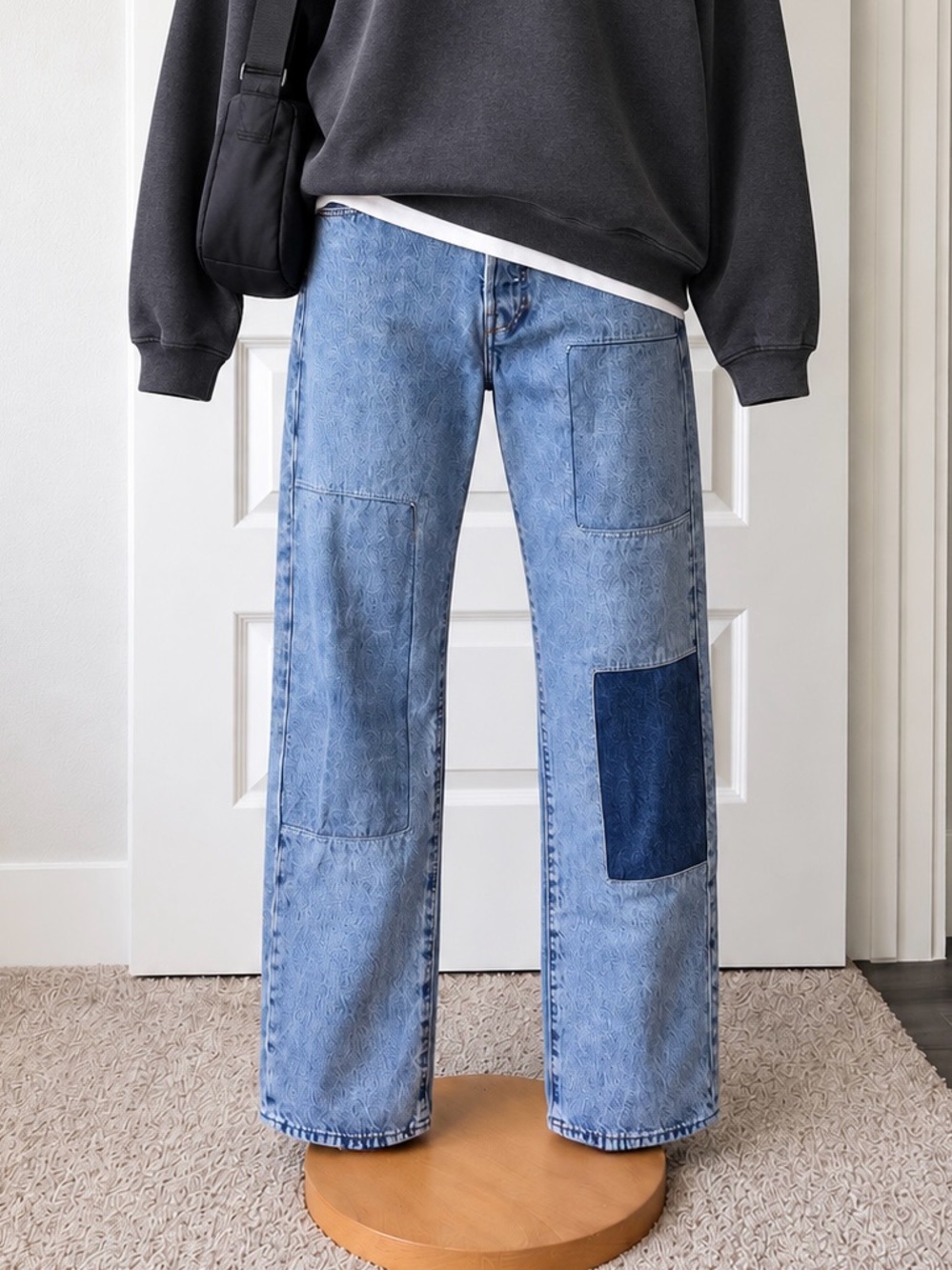 Levi’s Premium 501 Original Men’s Jeans W32 L32 Patchwork Reworked Denim Straigh
